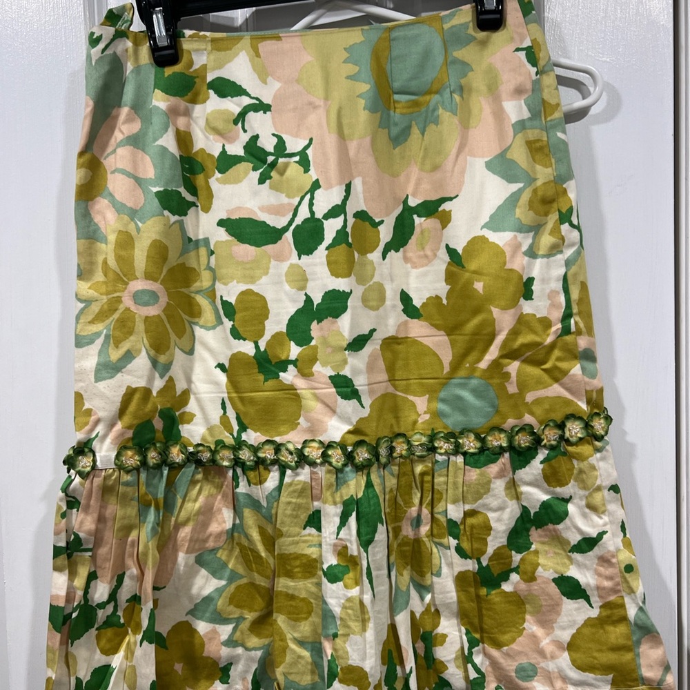 Yellow Gold Tiered Bubble Midi Skirt